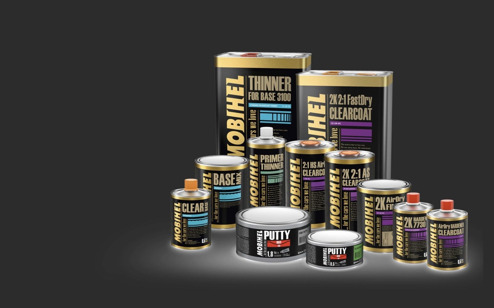 Mobihel automotive paint product lineup